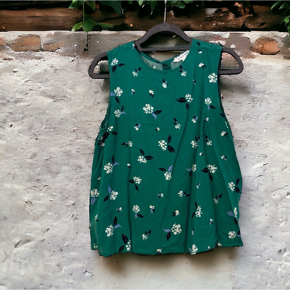 Popsugar Sleeveless Green Top - Ladies Large - Like New, Tank Top
